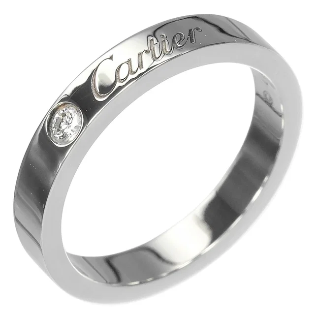 C de Cartier Engraved Pt950 Diamond Ring Size 8 from LuxUness
