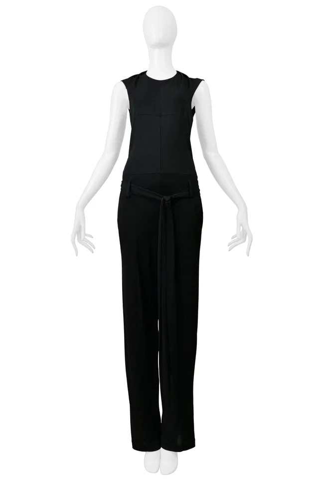 Saint Laurent By Stefano Pilati Black Jumpsuit in Black from Resurrection Vintage