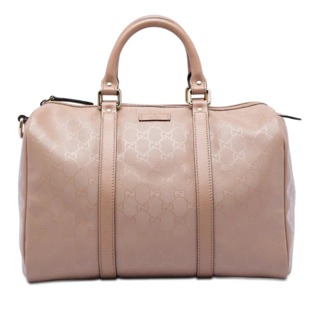 Brown Gucci Medium GG Imprime Joy Boston Bag in Brown Coated canvas from Designer Revival