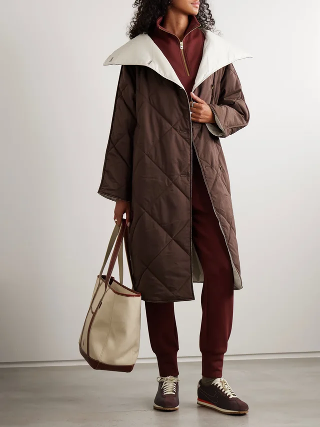 VARLEY Annalise reversible quilted Lyocell-blend coat in Brown, photo 2 of 2 from NET-A-PORTER (Canada)
