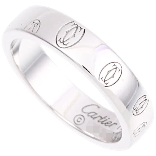 Cartier 18K Happy Birthday Ring #49 White Gold in White from VINTAGE QOO TOKYO