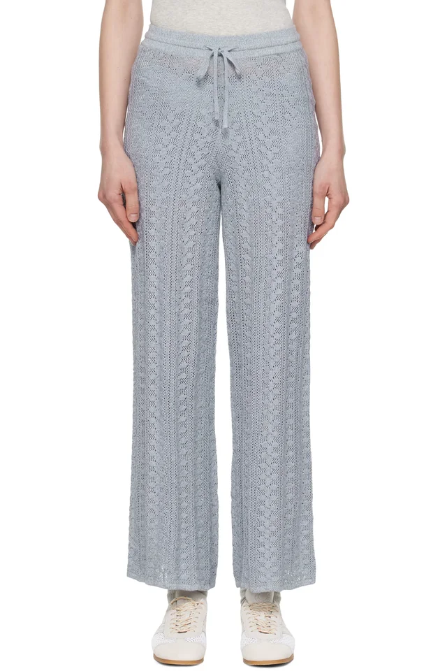 Holzweiler Blue Kelp Crochet Trousers, image 1 of 1 from SSENSE