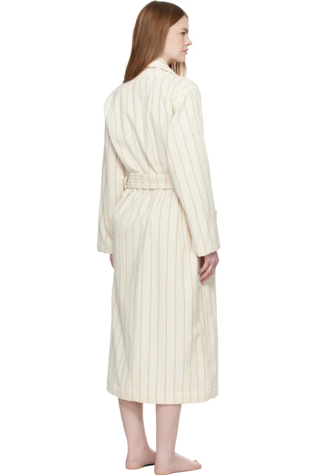 Tekla Off White Terry Classic Bathrobe, photo 3 of 4 from SSENSE