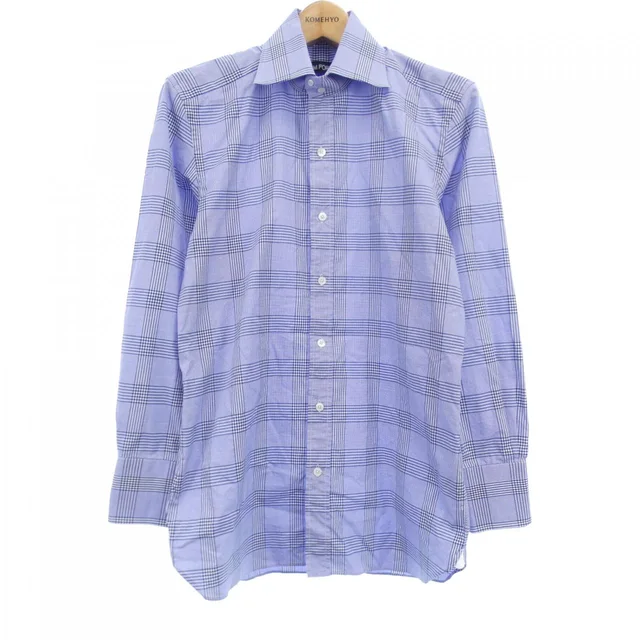 [Coupon eligible item] Tom Ford TOM FORD shirt in blue check 39 from KOMEHYO