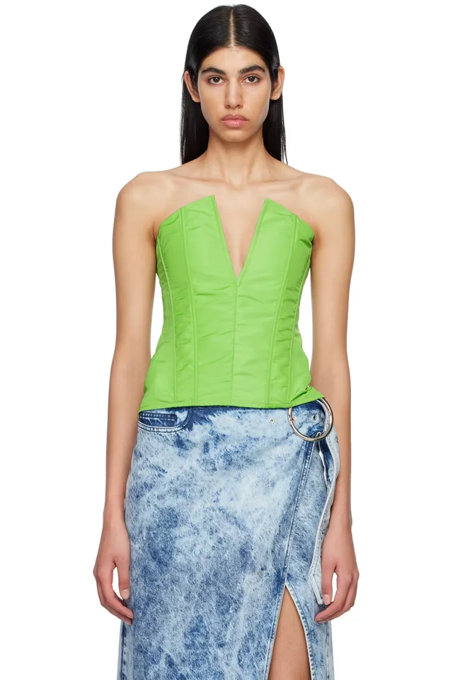 Green V-Neck Tank Top, image 1 of 1 from SSENSE