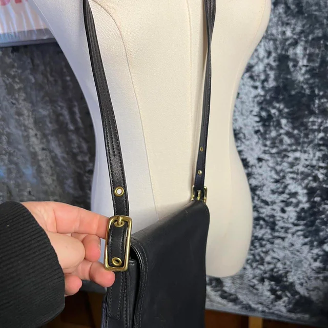 Coach Women's Crossbody bags - Black in black Leather from Depop, photo 3 of 3