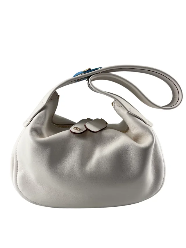 Valentino Garavani Ruffle Leather White Bag in White Leather from HEWI, photo 2 of 8