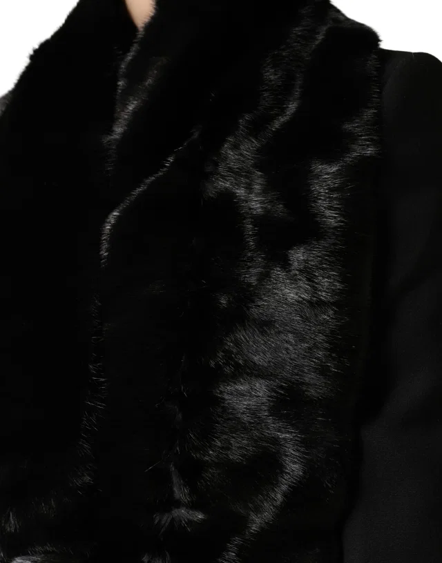 Dolce & Gabbana Fur Shawl — Black in Black, image 1 of 1 from italist