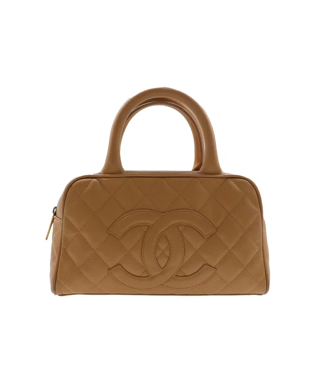 Chanel Vintage Boston Beige Caviar GHW #9 in Beige Caviar leather from Luxury Promise