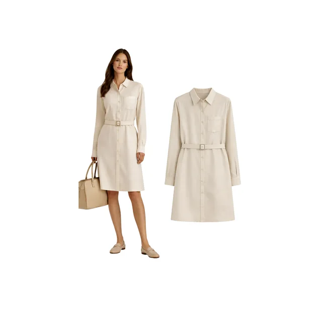 Loro Piana Yara Matt Silk Dress in Beige Silk from Luxury Promise, photo 2 of 2