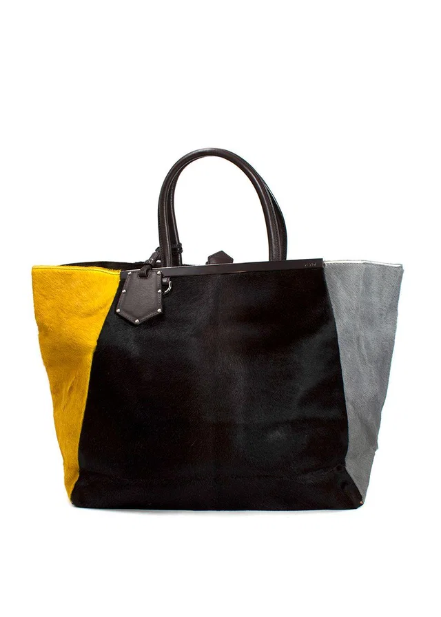 Fendi 2Jours Calf Hair Tote Bag in Leather from HEWI