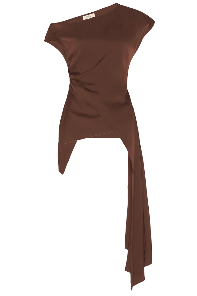 SRG Selena Silk Top in Brown, photo 6 of 7 from REVOLVE (Canada)