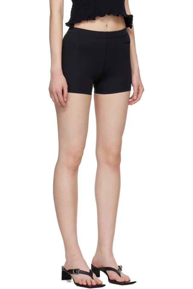 VETEMENTS Black Push-Up Yoga Shorts, photo 2 of 4 from SSENSE