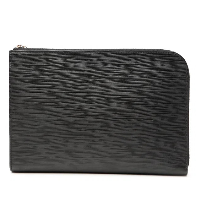 Black Louis Vuitton Epi Pochette Jour PM Clutch Bag in Black Leather from Designer Revival