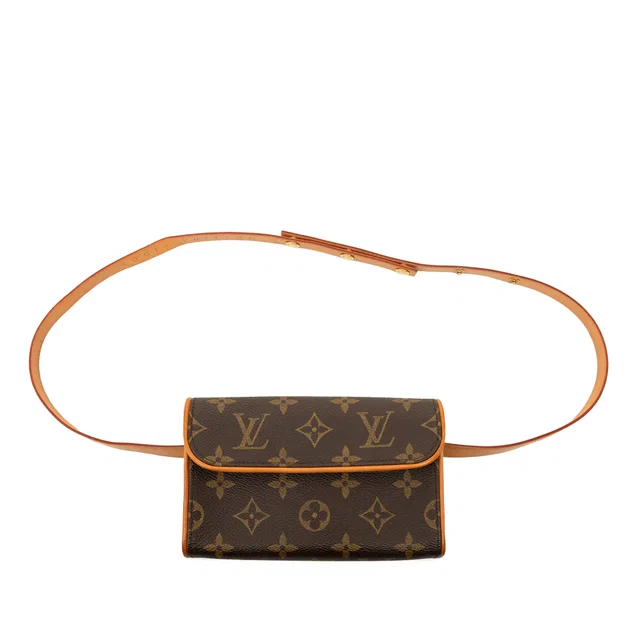 Brown Louis Vuitton Monogram Pochette Florentine Belt Bag in Brown Coated canvas from Designer Revival