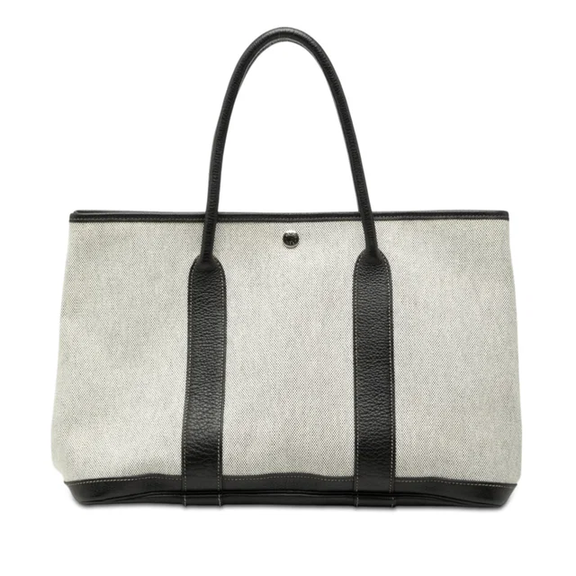Gray Hermès Toile and Negonda Garden Party 36 Tote Bag in Grey Canvas from Designer Revival