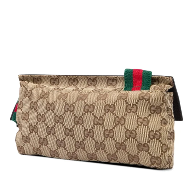 Beige Gucci GG Canvas Web Crossbody in Beige Canvas from Designer Revival, photo 2 of 2