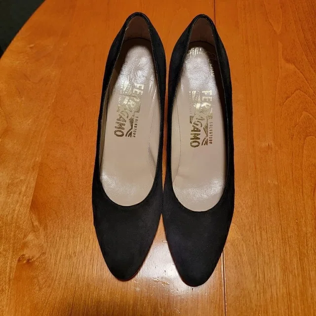 Ferragamo Salvatore Ferragamovintage Black Suede Heels Size 7.5aaa in black Suede from Poshmark