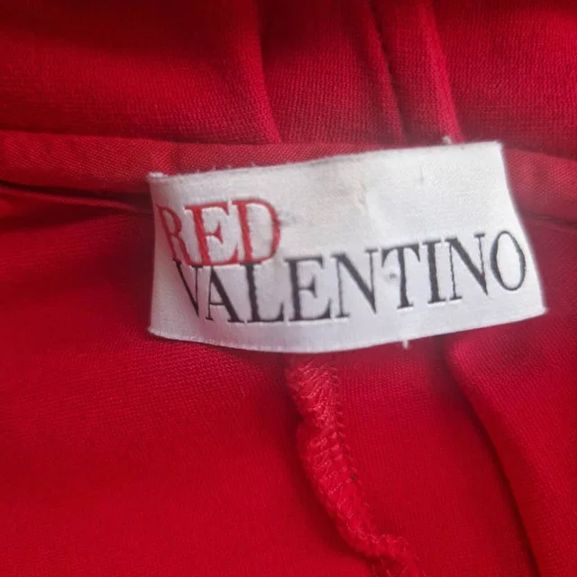 REDValentino Ruffled Bow-Accent Cocktail Dress Vibrant Red / Crimson Size: S in Red Viscose from Oxfam Online Shop