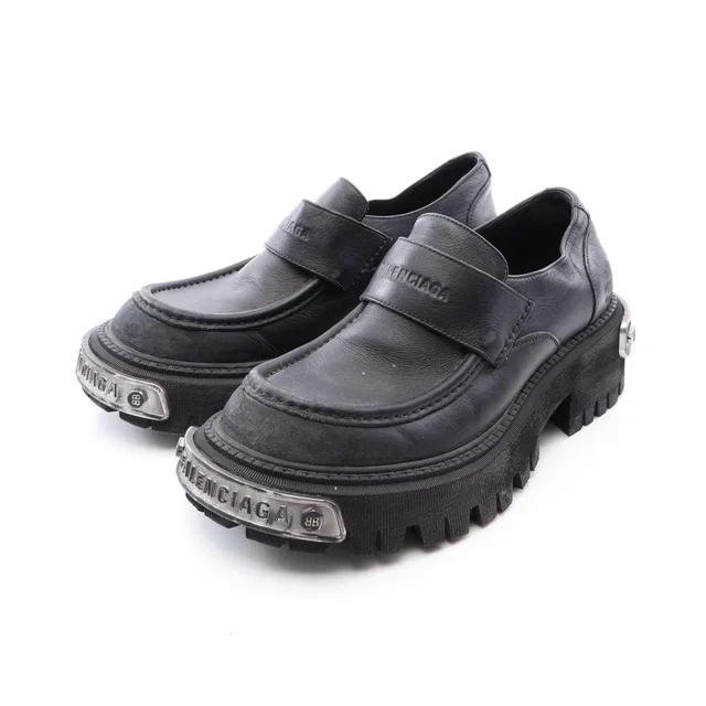 Balenciaga Tractor Leather Loafers in Leather from LuxUness