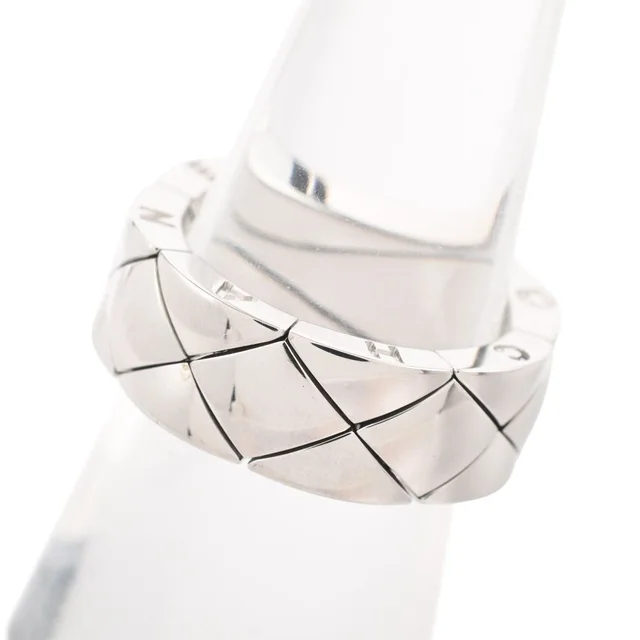 Chanel Ring Quilted White Gold in White from The Reluxe