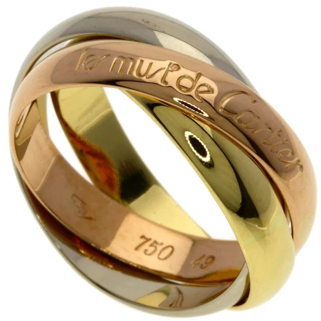 Cartier Trinity 49 Ring 18K Yellow Gold 18K White Pink in White from The Reluxe