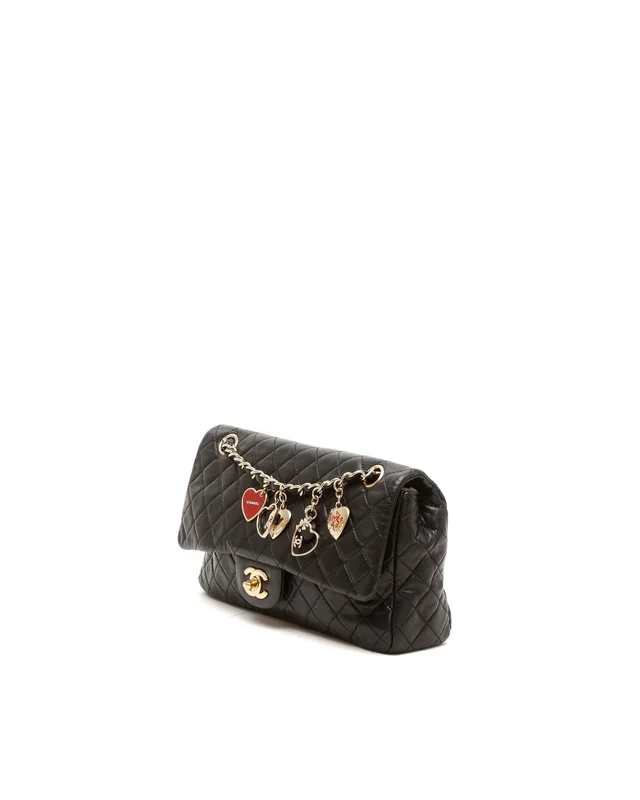 Chanel Classic Soft Medium Valentines Heart Charm Single Flap Bag in Leather from A Retro Tale, photo 2 of 11
