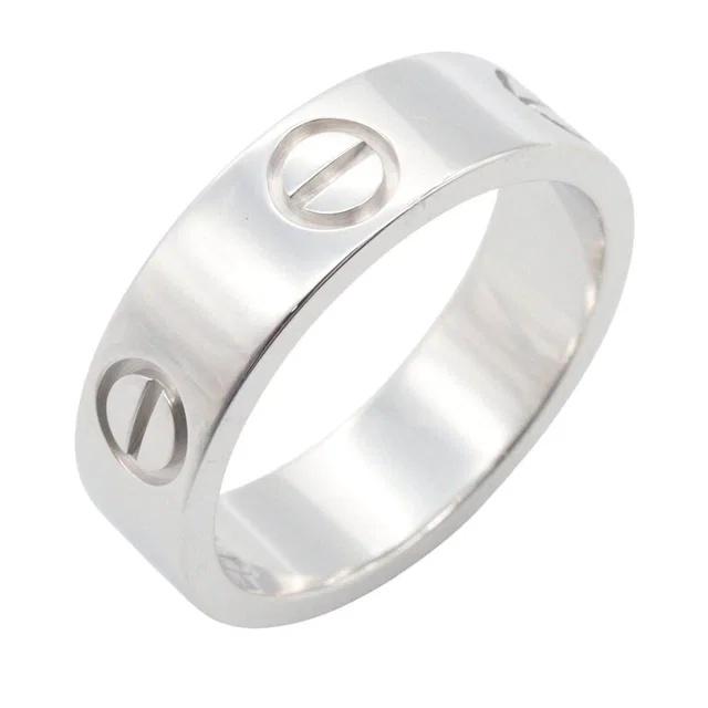 Cartier Love Au750 White Gold Ring Size 52 in White from LuxUness