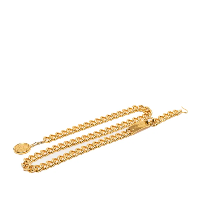 Gold Chanel CC Gold Plated 31 Rue Cambon Medallion Chain Belt in Gold from Designer Revival
