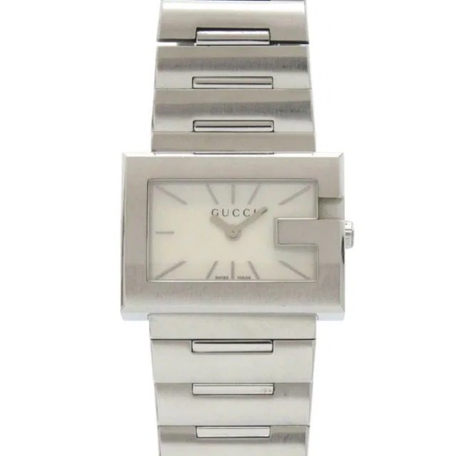 Gucci SS White Shell Silver Quartz Watch Dial in White from The Reluxe