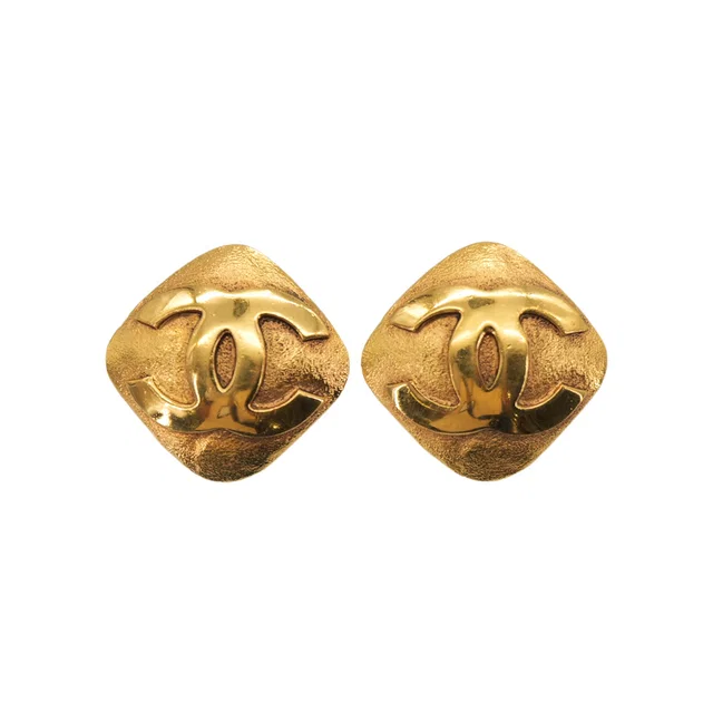 Chanel Vintage Earrings Cocomark Gold Accessory 29 in Gold from Luxury Promise