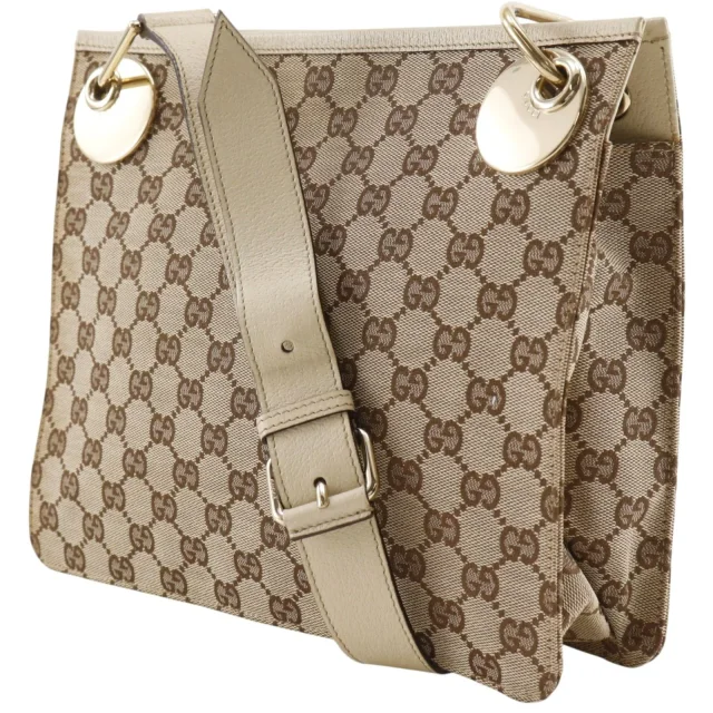 Gucci GG Canvas Shoulder Bag in Beige Canvas from LuxUness, photo 2 of 18