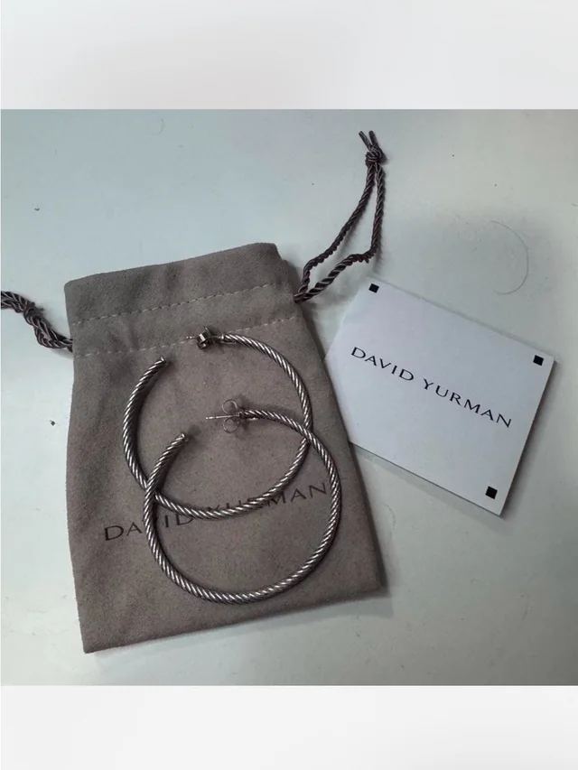 David Yurman Twisted Cable Hoop Earrings - Silver in silver|gray from Poshmark
