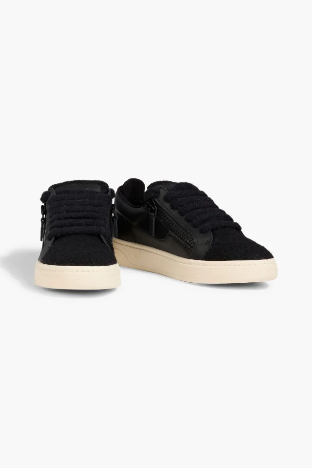 Giuseppe Zanotti GZ94 Felt and Leather Sneakers, photo 2 of 4 from THE OUTNET