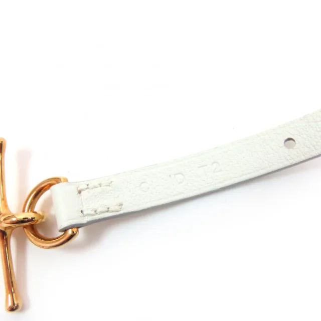 Hermès Mole Bracelet Leather Bracelet Size 17 in White Others from LuxUness, photo 7 of 8
