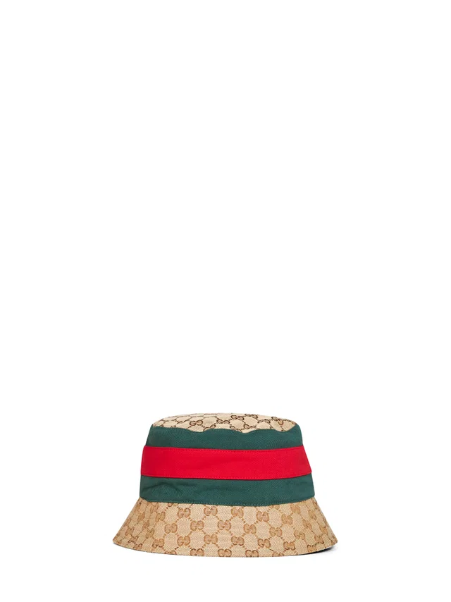 Gucci 8757424hbkj9666 Gg Canvas Bucket Hat — Beige Polyester in Beige Canvas from HEWI