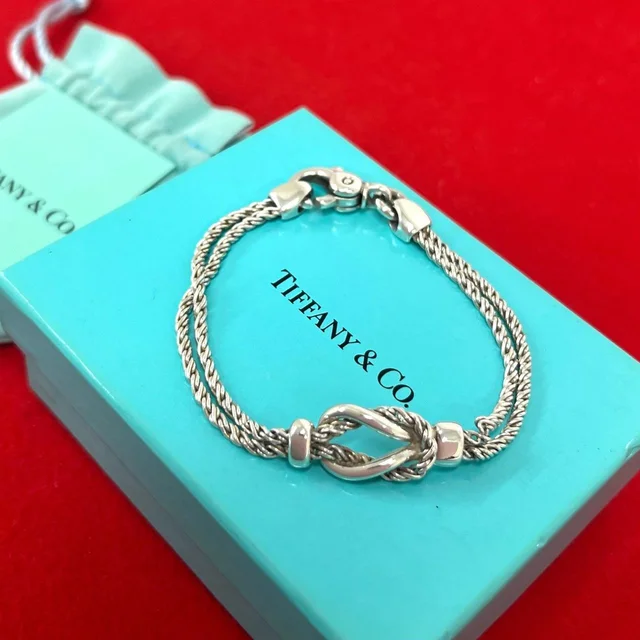 Tiffany & Co. Box Double Rope Center Knot Bracelet 925 Sterling Silver in Silver from The Reluxe