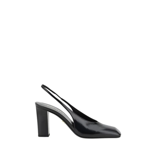 Prada Black Calf Leather Pumps in Black Calfskin from HEWI