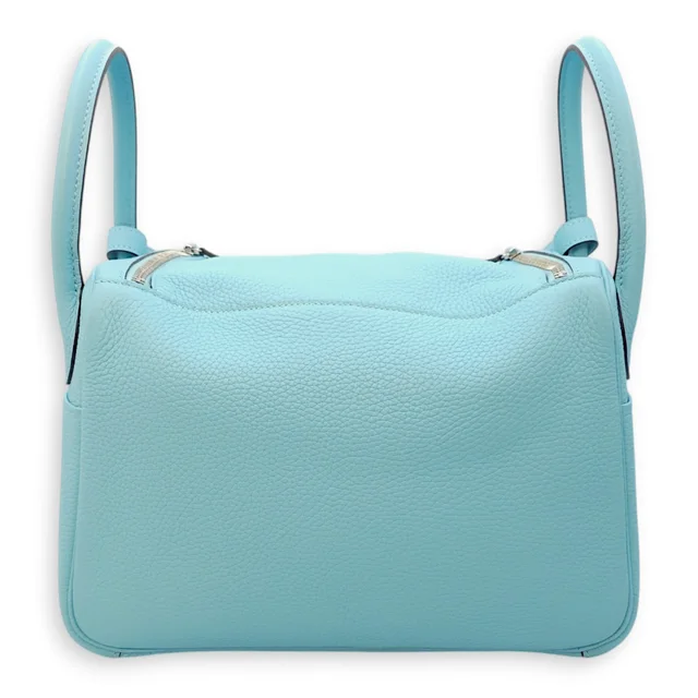 Hermès Lindy 30 Blue Atoll in Blue Clemence leather from LuxLexicon, photo 2 of 2