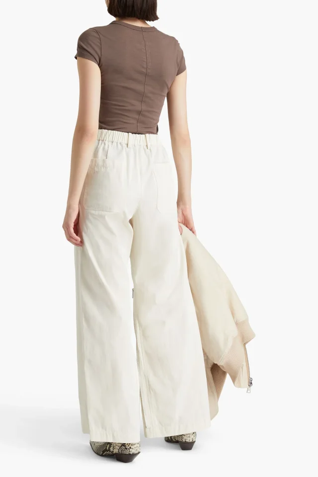 Helmut Lang Cotton-Blend Twill Wide-Leg Pants, photo 3 of 4 from THE OUTNET