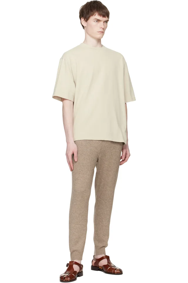 Entire Studios Beige Slim Knit Lounge Pants, photo 4 of 4 from SSENSE