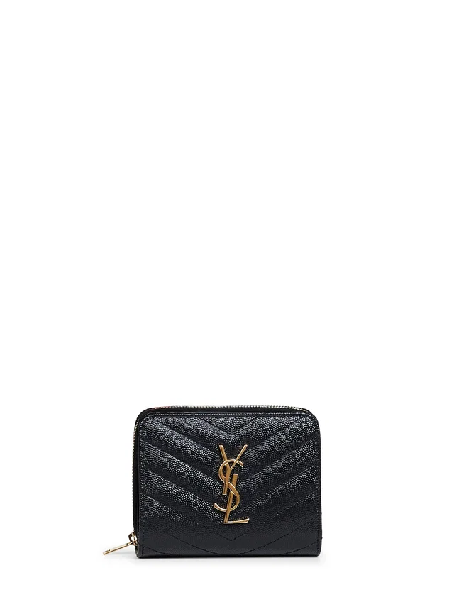 Saint Laurent Cassandre Wallet — Black Calfskin in Black Calfskin from HEWI
