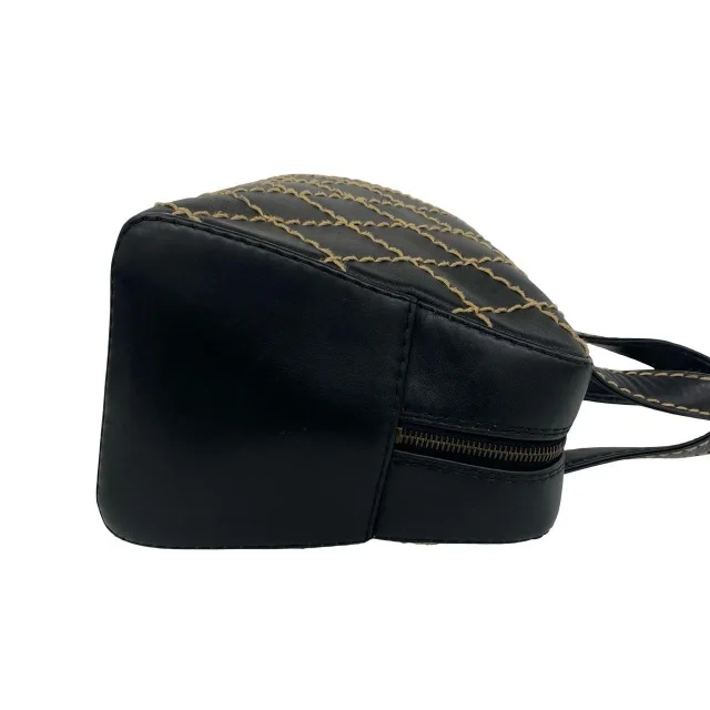Chanel Wild Stitch Lambskin Handbag in Black Lambskin from LuxUness, photo 6 of 10