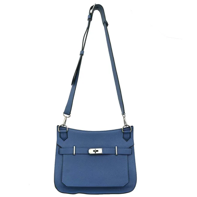 Hermès Blue Agate Taurillon Clemence Jypsiere 31 Shoulder Bag in Blue Clemence leather from AMORE Vintage Tokyo