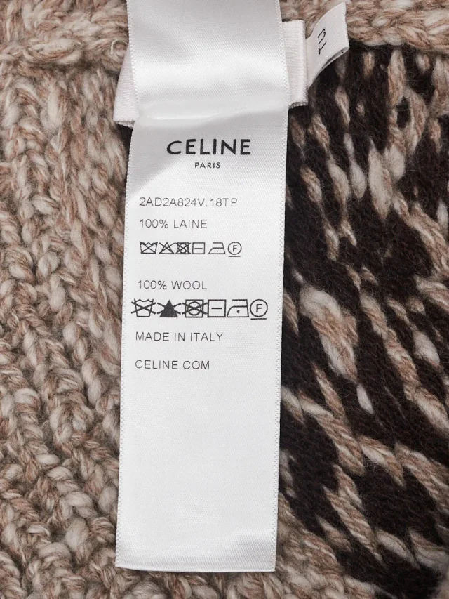 Celine Knit Triomphe Bucket Hat Size TU in Taupe Wool from Yoogis, photo 6 of 6