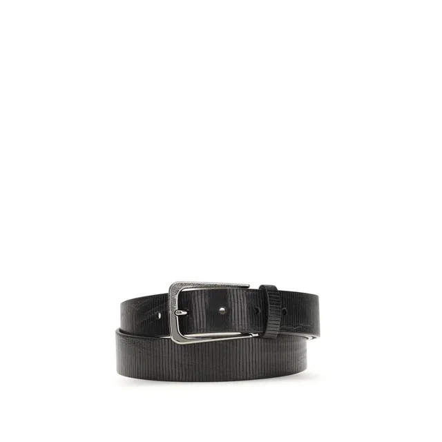 Brunello Cucinelli Black Calf Leather Bos Taurus Regular Belt in Black Calfskin from HEWI