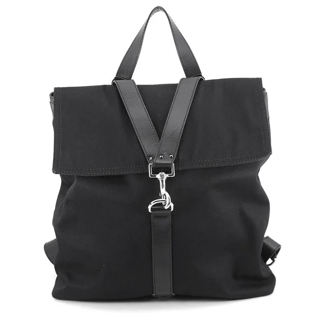 Valentino Garavani Backpack Black Canvas Leather in Black Canvas from GALLERY RARE
