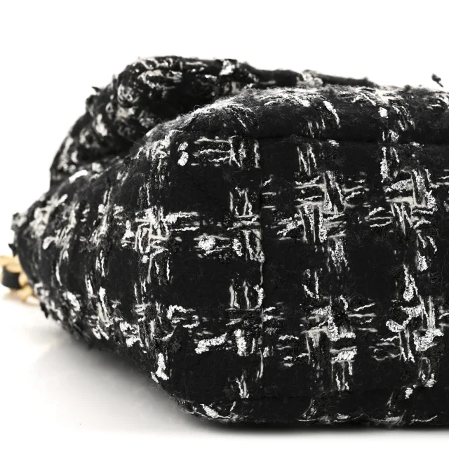 Quilted Large Chanel 19 Flap Black Silver Ecru in Black Tweed from FASHIONPHILE, photo 9 of 11