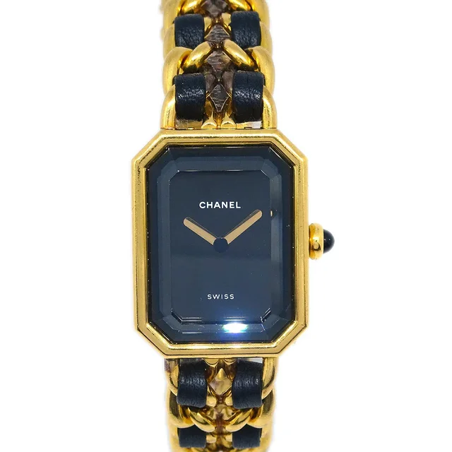 Chanel Premiere Quartz Watch Gold #M in Gold Leather from AMORE Vintage Tokyo