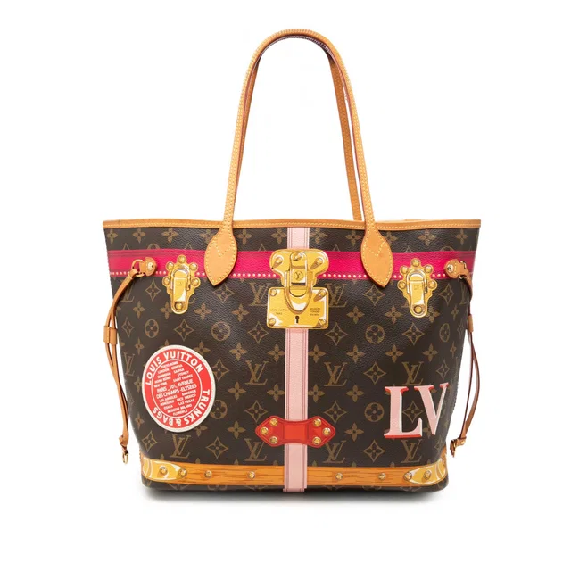 Brown Louis Vuitton Monogram Summer Trunks Neverfull MM Tote Bag in Brown Coated canvas from Designer Revival